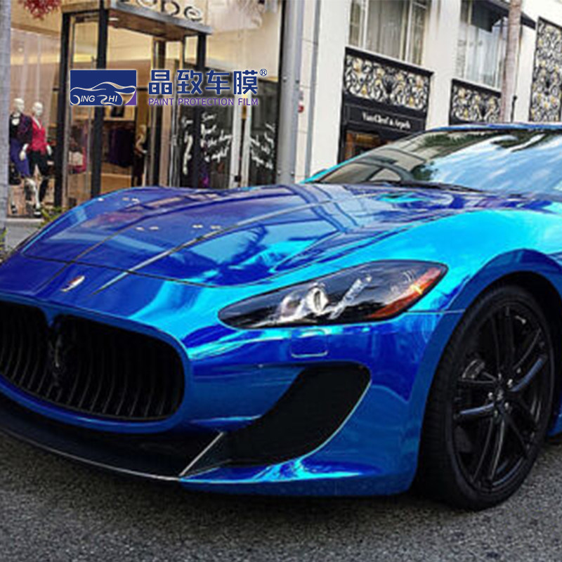 Καλύτερης ποιότητας 3 στρώσεων γυαλιστερό μπλε μεταλλικό βινύλιο αυτοκινήτου χωρίς φυσαλίδες για τύλιγμα αυτοκινήτου 1,52m*18m