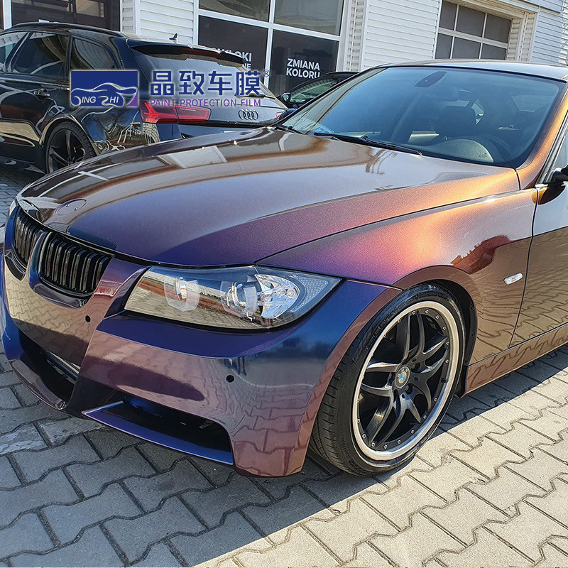 Καλύτερης ποιότητας 3 στρώσεων γυαλιστερό μπλε μεταλλικό βινύλιο αυτοκινήτου χωρίς φυσαλίδες για τύλιγμα αυτοκινήτου 1,52m*18m