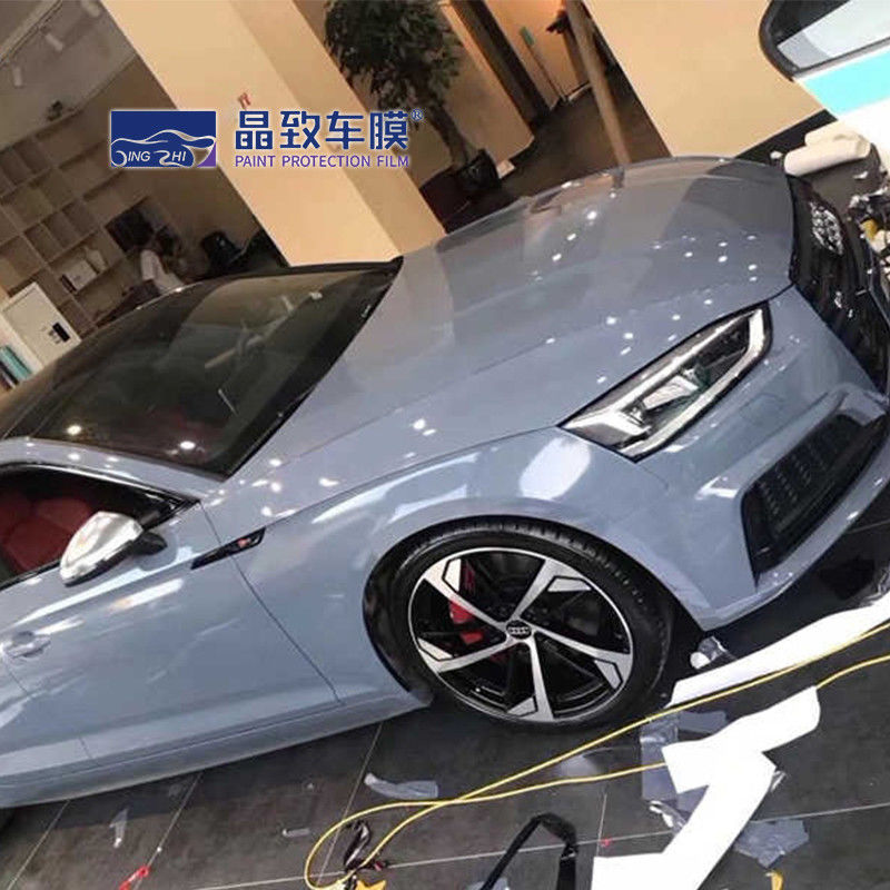 1,52x18M Auto έγχρωμη προστατευτική μεμβράνη γυαλιστερή πέτρα γκρι αυτοκόλλητη