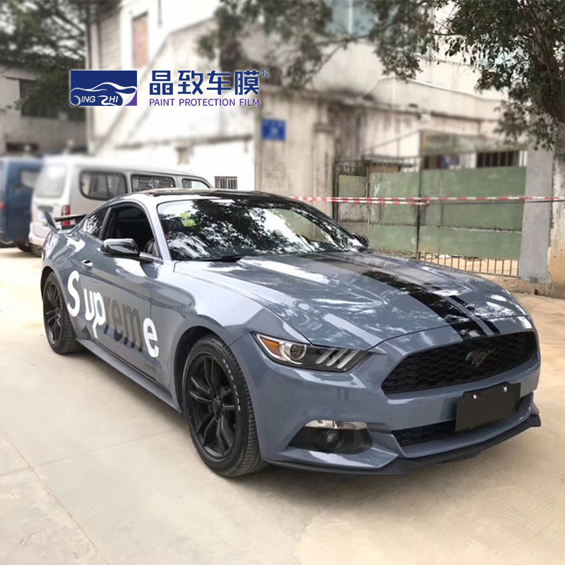 1,52x18M Auto έγχρωμη προστατευτική μεμβράνη γυαλιστερή πέτρα γκρι αυτοκόλλητη